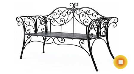 Красивая кованая банкетка, изготовленная из полос